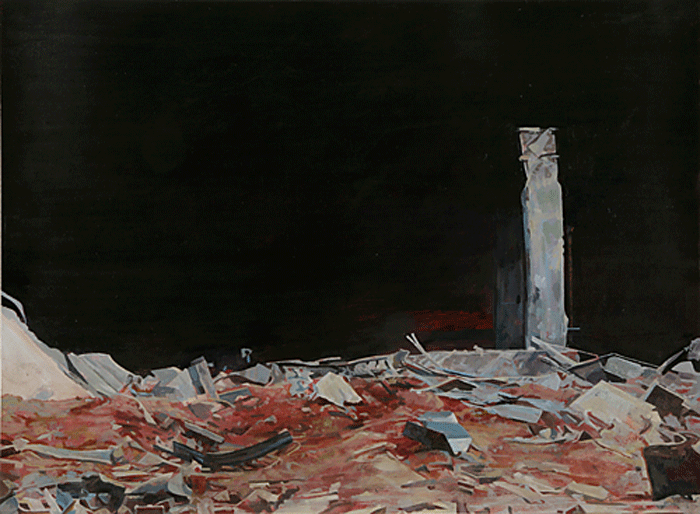 STUART BRISLEY, After Pandemonium (Canary Wharf), 1995-96, Diptych